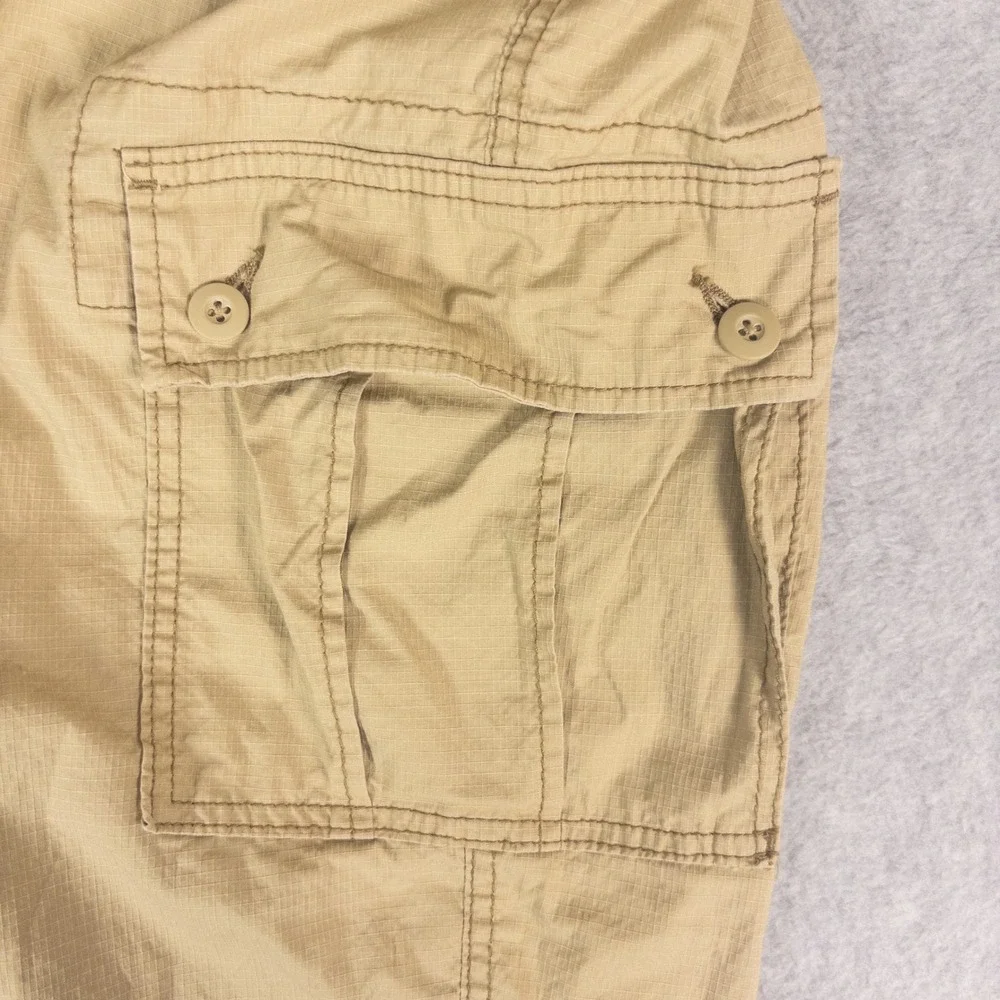 WearFirst Mens Cargo Shorts 42 Khaki Tan Ripstop Stretch Utility Hiking Outdoor